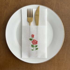 Hete Aanbieding Wegwerp Kleurrijke Diner Servetten 1-laags Zakmodel Op Maat Bestekzakjes met Logo - Product Image 4