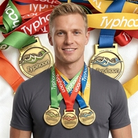 Médaille de natation personnalisée avec logo sur mesure Typhoon Medals