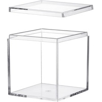 Vente en gros Boîtes de présentation en cube carré transparent Petite boîte de rangement en cube en acrylique transparent avec couvercle