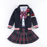 Uniformes scolaires pour élèves du primaire et du secondaire, vêtements pour enfants, ensembles de pulls et de cardigans pour enfants