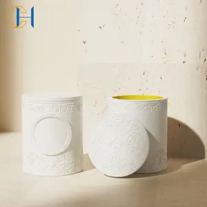 C&H Wholesale Hot Selling Custom Luxury Ceramic Candle Jars Art Decorate Scented Candle Vessel Holder