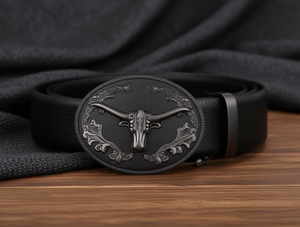 Hebilla Redonda Plateada Mate Negra Grande de 4.5cm, Hebilla de Cinturón Chapada en Aleación - Product Image 2