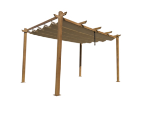 Ngoài trời Vườn Nhôm Cơ giới có thể thu vào không thấm nước louver mái pergola 3x4m với tráng Polyester buồm - Product Image 3