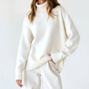 New Pop Korean Style Loose Casual Knitted Sweater Autumn Front Logo <b>Long</b> <b>Sleeve</b> Cotton <b>Tops</b> for Women - Product Image 1