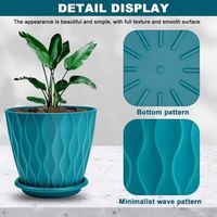 Pots de plantes en plastique perforés colorés avec soucoupes pour balcons à la maison Pots de fleurs en plastique PP épaissi durables