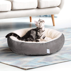 Vente en gros de beignet rond lit doux pour chat lits chauffants apaisants pour chats et chiens d'intérieur lit de luxe pour chien lavable en machine - Product Image 3