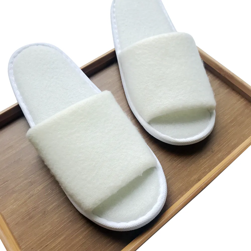 Gedrukt Logo Geborduurd Papier Luxe Kamer Binnenshuis Wegwerp White Hot Selling Hotel Slipper