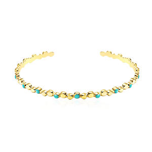 Grosir trendi Open Grain bentuk C gelang manset polos 18K lapis emas baja tahan karat minyak menetes Polka Dot - Product Image 6