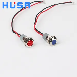 12mm mini hole diameter Metal pilot light waterproof led indicator lamp with 15cm cable or pins Red Green blue yellow white Led
