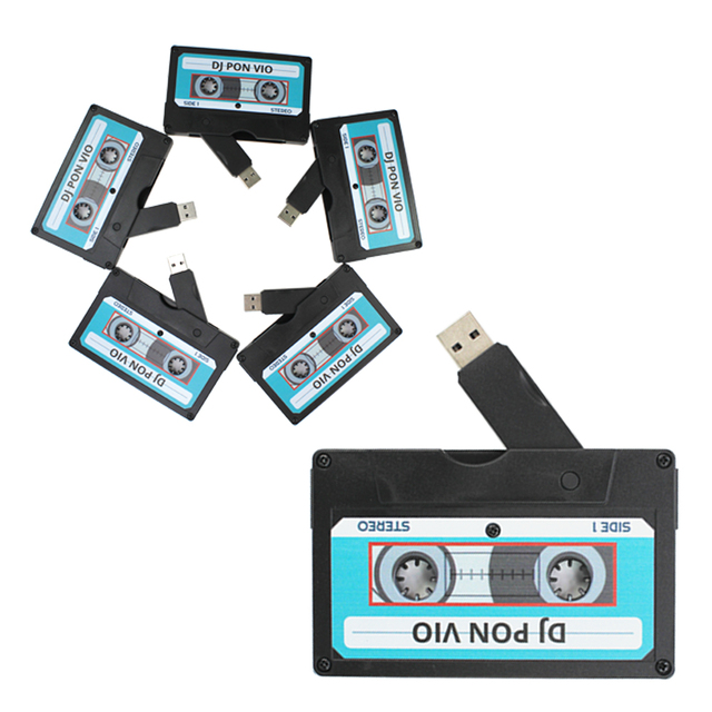 Custom LOGO Box USB Flash Drive High-speed Mix Cassette Tape Shape USB 2.0 Memory U Stick Usb Flash 4gb 8GB 16GB 32GB 64GB 128GB