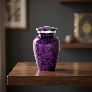 Urna Funeraria de Latón Morado Estilo Europeo, Ataúd, Monumento, Portaflores Funerario - India Home Crafts - Product Image 3