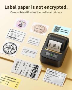 Mini-étiquettes autocollantes en papier thermique 40x30mm (1,58''x1,18'') blanches, imperméables et résistantes à la déchirure pour journal, notes et études - Product Image 4