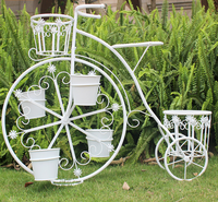 Schmiedeeiserner Fahrrad-Blumenständer Hochzeitsdekoration Kreativer Blumentopf für Draußen Hof-Garten-Ornament Balkon-Bodenständer