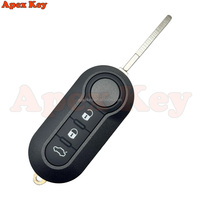 Coque de clé télécommande de voiture à 3 boutons, lame SIP22, pour Fiat 500 Punto Ducato Panda Bravo Citroen Jumper Peugeot Boxer