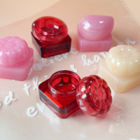 Wadah krim bentuk merah muda imut stoples Perona bibir 5g plastik kosmetik desain baru dengan tutup mangga dan tutup labu