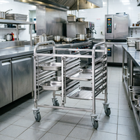 Chariot de cuisine en acier inoxydable pour aliments et pain, chariot de boulangerie pour buffet et restaurant