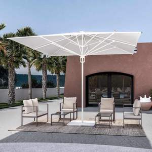 <span class=keywords><strong>Parasol</strong></span> de marché commercial en aluminium surdimensionné 13ft x 13ft Poussoir manuel 4x4M <span class=keywords><strong>Parasol</strong></span> de jardin avec grand pare-soleil carré - Product Image 4