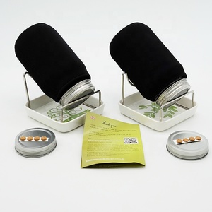 Barattolo di vetro anti-uv a bocca larga personalizzato con coperchio germogliato in acciaio inossidabile e supporto in metallo per la germinazione dei fagioli - Product Image 2