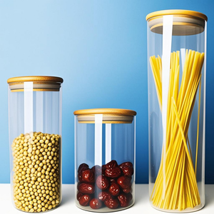 Set <span class=keywords><strong>di</strong></span> <span class=keywords><strong>Barattoli</strong></span> in <span class=keywords><strong>Vetro</strong></span> <span class=keywords><strong>per</strong></span> Conservazione Alimenti con Coperchi Ermetici e Bottiglie Grandi Premium <span class=keywords><strong>per</strong></span> Cucina - Product Image 5