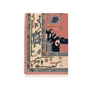 Tapis traditionnel rose en laine à motifs floraux, noué à la main, écologique, à poils ras, épaisseur moyenne, avec envers en coton, pour couloir et salon - Product Image 3