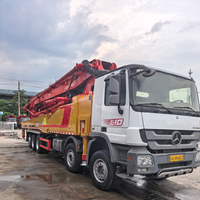 Pompe à béton Sany diesel 70m montée sur camion, châssis Benz, 2018, Euro IV, faible nombre d'heures de fonctionnement, pièces d'origine, expédition rapide mondiale