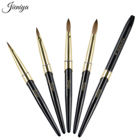Pinceaux à ongles en poils de Kolinsky 100% avec manche métallique, pinceaux à ongles en acrylique Sable, pinceaux à ongles 3D, vente en gros