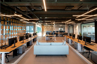 Luminaire linéaire LED en aluminium personnalisé, moderne, suspendu, pour bureau, supermarché, à intensité variable