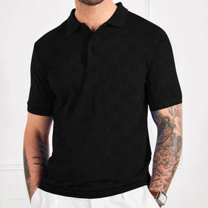 2025 été hommes à manches courtes t-shirt décontracté mode revers Polo hommes à manches courtes haut à carreaux - Product Image 1