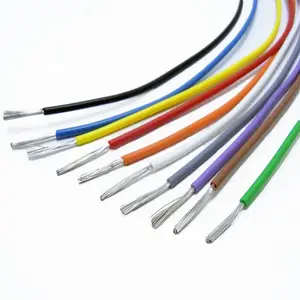 300V PVC kalaylı bakır tel kablo UL1007 16Awg 18 Awg 20Awg 22Awg 24 Awg yeşil/sarı/kırmızı örgülü esnek bağlantı kablosu