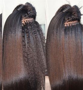 非洲扭结直角蛋白棒I尖全角质层柬埔寨I尖微链接100% 人类处女头发预粘合 - Product Image 1