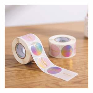 Pas cher prix rond noir et or feuille jolies choses à l'intérieur autocollant - Product Image 2