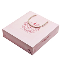 Bolsas de Cosméticos Rosadas Mate de Lujo, Ecológicas, de Cartón Color Marfil, con Logotipo Personalizado Impreso, Bolsas de Regalo Portátiles para Maquillaje y Belleza, Venta al Por Mayor