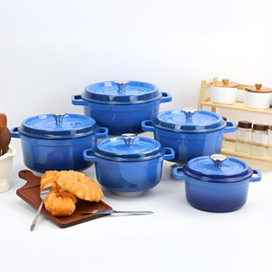 Casserole <span class=keywords><strong>ronde</strong></span> <span class=keywords><strong>en</strong></span> <span class=keywords><strong>fonte</strong></span> émaillée rouge avec couvercle, vente <span class=keywords><strong>en</strong></span> gros, 22/24/26/<span class=keywords><strong>28</strong></span> <span class=keywords><strong>cm</strong></span>, pour four, style hollandais - Product Image 2