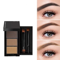 Poudre à sourcils 3-en-1 en gros sous marque privée, illuminateur, waterproof, résistant à la transpiration, longue tenue, et ombre pour le nez.