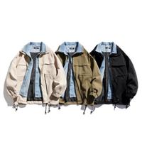 Blousons Bomber Décontractés en Coton pour Hommes Grandes Tailles – Vestes de Baseball Sportives en Jean Lourd pour Hommes et Garçons