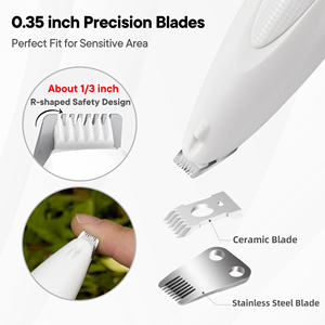 Tondeuse à pattes pour chien à faible bruit avec lumière LED, sans fil, rechargeable, tondeuse électrique pour poils des pattes d'animaux, tondeuse de toilettage pour les pattes des chiens - Product Image 2