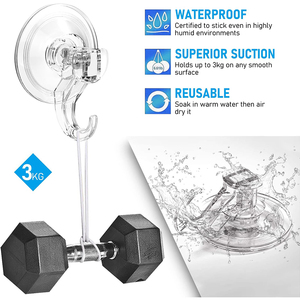 Móc Hút Chân Không Bằng Nhựa Thiết Kế Mới Móc Hút Chân Không Treo Tường Móc Hút Đơn Gắn Tường - Product Image 3