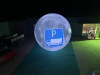 Inflatables publicitaires personnalisés en forme de Terre et de Lune, panneau de signalisation pour zone de stationnement avec logo, en PVC Oxford scellé