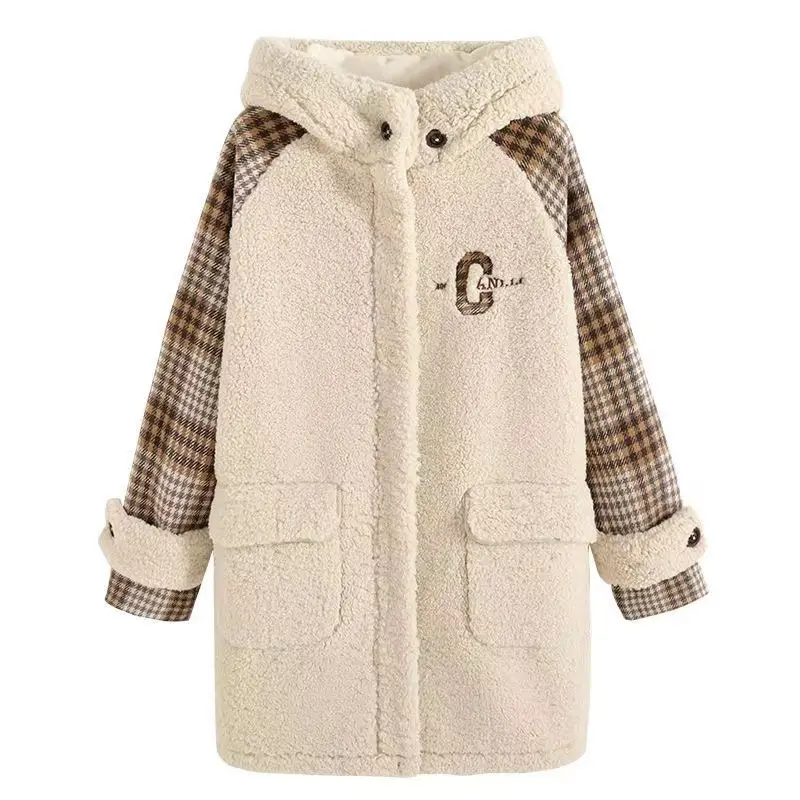 Fashion High Quality female coat 2023 winter new girl college style Elegant Casual coat for junior high Ladies Causal coat