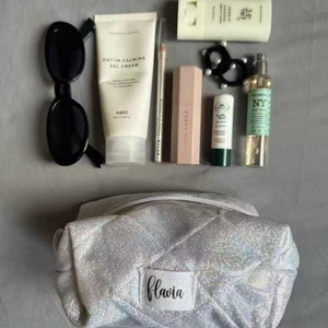 Nylon Glitter Foam Cosmetic Bag Sparking Large Capacity Cosmetic Bags Fashion <b>Makeup</b> Bag for Women Men Travel - Product Image 5