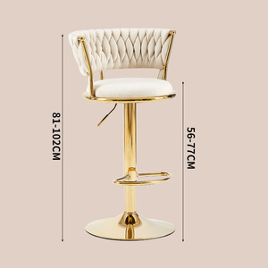 Nordic Kitchen Counter <b>Bar</b> <b>Stool</b> Chair Modern Velvet <b>Swivel</b> Adjustable Lifting High Rotate <b>Bar</b> <b>Stools</b> <b>Bar</b> Chairs With Footrest - Product Image 3