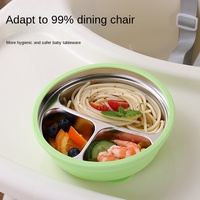 Assiette ronde en acier inoxydable avec ventouse, assiette en silicone pour enfants, bol pour bébé, tout-petit, boîte à bento pour la maternelle, boîte à lunch pour enfants