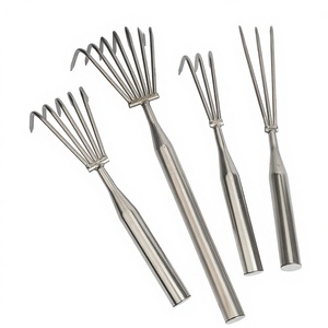Outils de pêche en mer en acier inoxydable argenté : Râteau de plage et outil de défrichage <span class=keywords><strong>pour</strong></span> la plantation de fleurs, la recherche d'huîtres, de crabes et de coquillages - Product Image 1