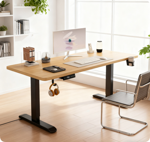 1200*60cm Height Adjustable Electric Standing Desk, Smart Electric Office Desk Modern Easy Assembly Sit Stand Desk Factory Stock