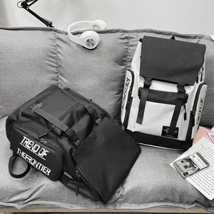 Therunner <b>Backpack</b> <b>Large</b> Capacity 14 Inch Laptop Bag For Students Travel Leisure Gray Black - Product Image 2