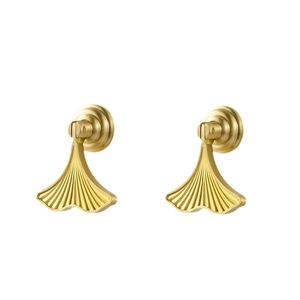 JAYHOO Tirador de Puerta de Armario con Diseño de Hoja de Ginkgo, de Latón, de un Solo Orificio, Tirador Contemporáneo para Cajones de Armario - Product Image 5