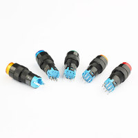 Interrupteur à bouton-poussoir en plastique à verrouillage 1NO1NC de 12 mm avec lumière