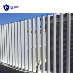 Kaynak önceden monte alüminyum dikey bıçak çit 3D toz kaplama açık çit Metal çerçeve