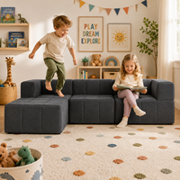 Sofá Cama Multifuncional, Sofá Modular Seccional para Sala de Estar, Relleno de Esponja Comprimida al Vacío, Tapizado en Tela, Diseño Moderno