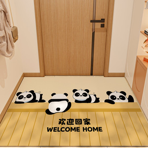Alfombra de Entrada con Diseño de Panda de Dibujos Animados, Rectangular, de PVC Lavable, para la Puerta Principal del Hogar, con Estampado de Animales - Product Image 4
